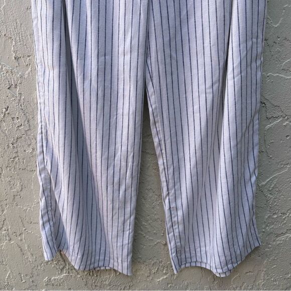 ABERCROMBIE Pants Women‎ 32 High Ultra Wide Leg Linen Pinstripe Office Resort - Picture 5 of 12